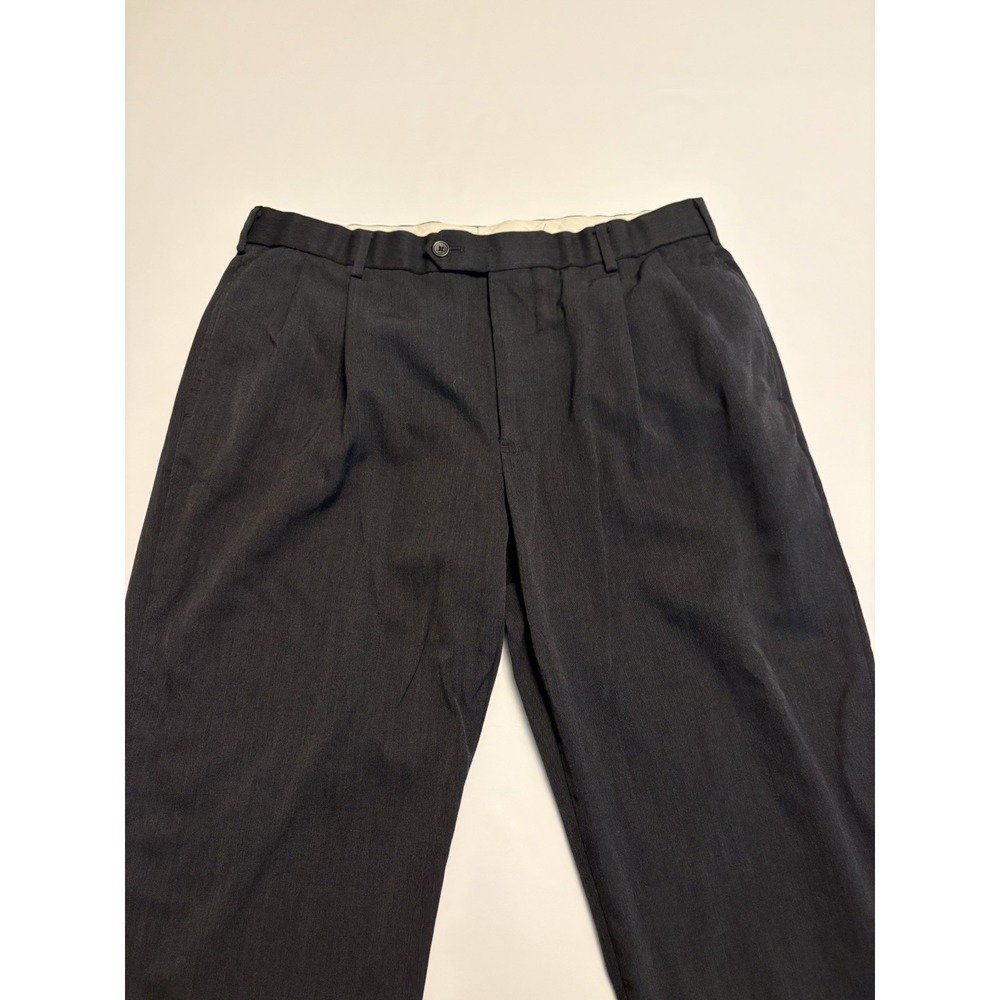 Brooks Brothers 1818 Madison Men's 36x30 Dark Navy Charcoal Pleated Dress Pants